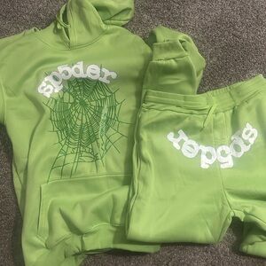 Spider Green Hoodie and Pant Set